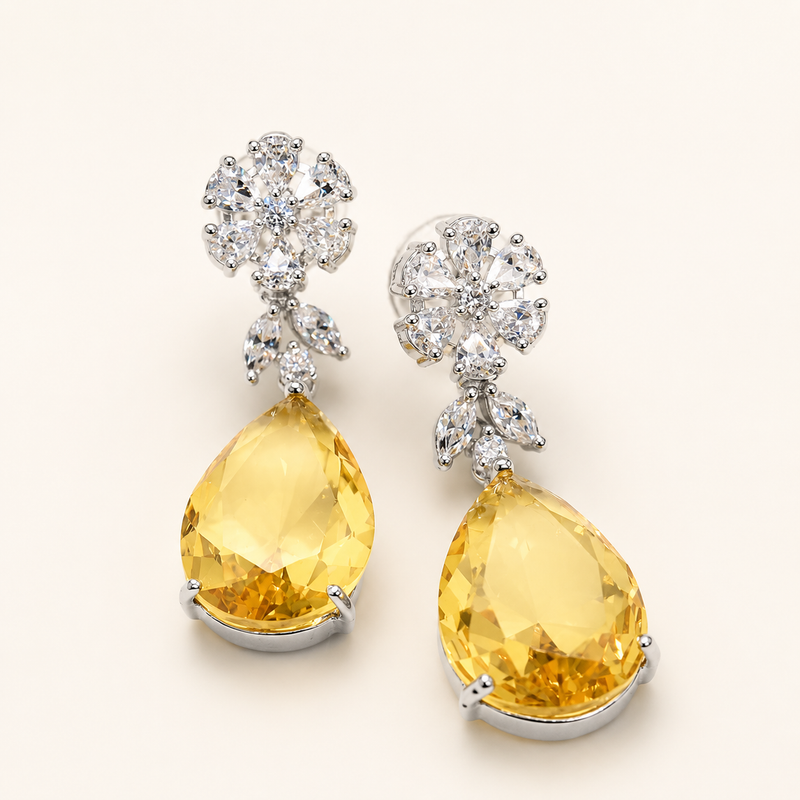 Noor Citrine Drop Earrings