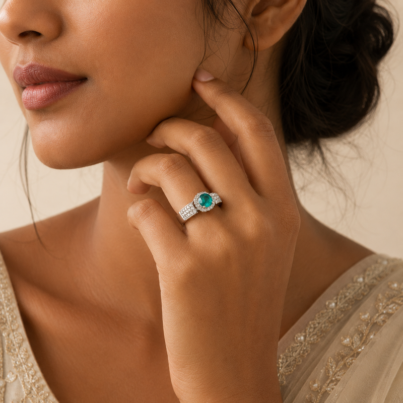 Firoza Halo Ring